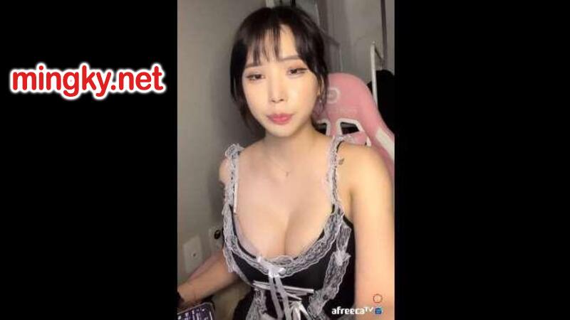 BJ 미나 맨정신 메이드 코스튬 방송